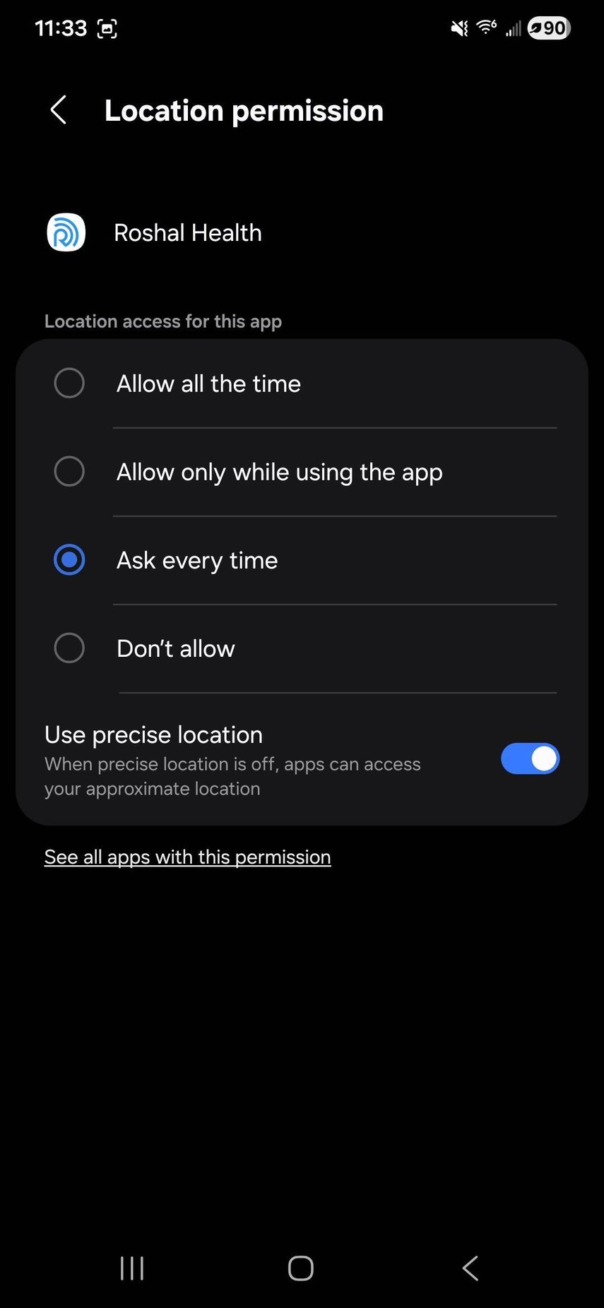 How to fix the Location Permission should be set to 
